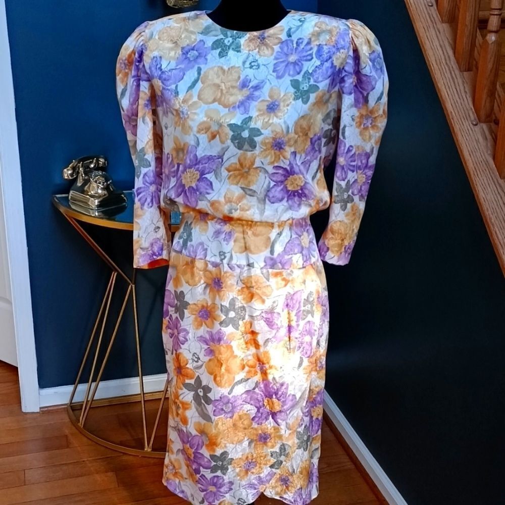 Vintage floral dress size 10p